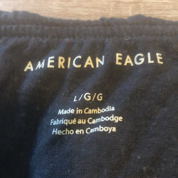 American Eagle, spaghetti strap, bust ruffle, cropped tank top - junior size L - Picture 4 of 9